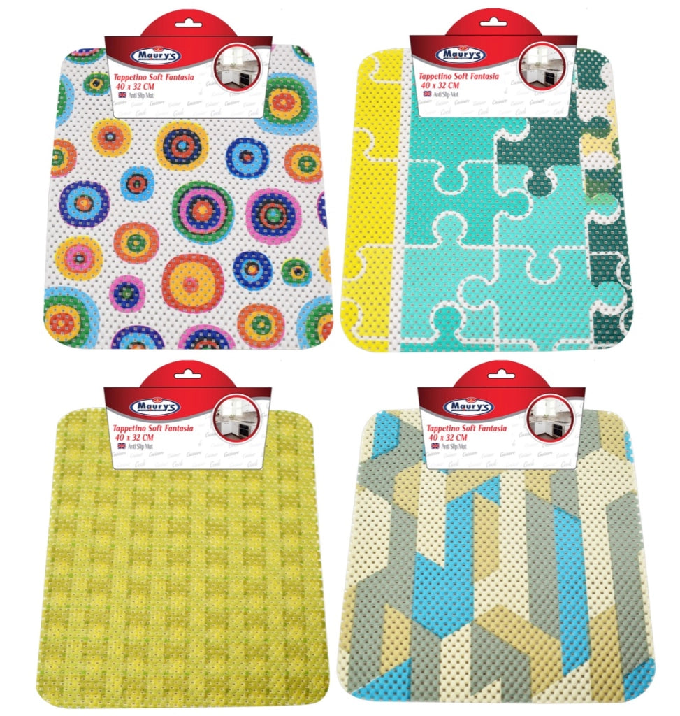 MAURY'S TAPPETINO SOFT PER LAVELLO CON FANTASIA 40 X 32 CM STAMPE ASSORTITE