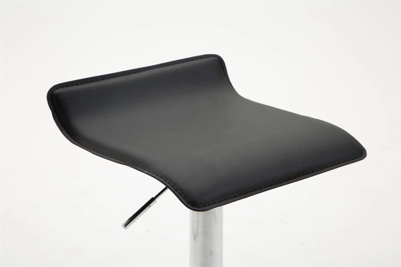 Sgabello Dyn V2 in similpelle nero,cromo