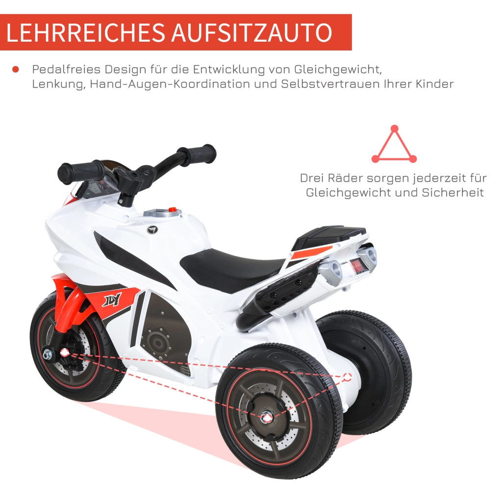 Laufrad per Bambini 18-36 Mesi con Luce e Musica ¨C zephmum ¨C Bianco/Rosso