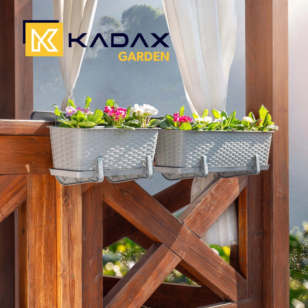 KADAX Fioriera da balcone 60 cm, supporto per vaso, manici (4 pezzi)