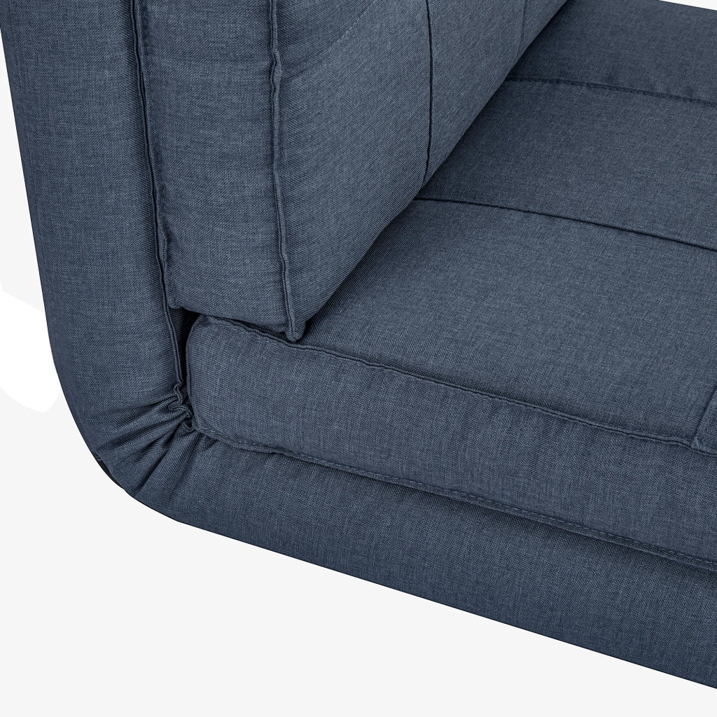 Fauteuil convertible 3 in 1 con schienale reclinabile a 5 posizioni, struttura compatta in poliestere blu