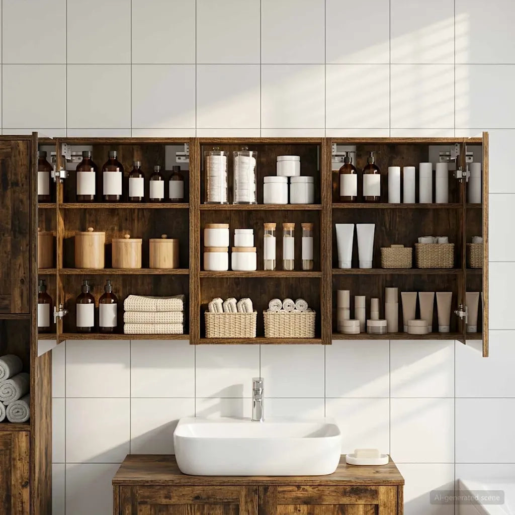 Set di Armadi da Bagno con lo scaffale 3 pcs 126 x 16 x 62.5 cm 3403828