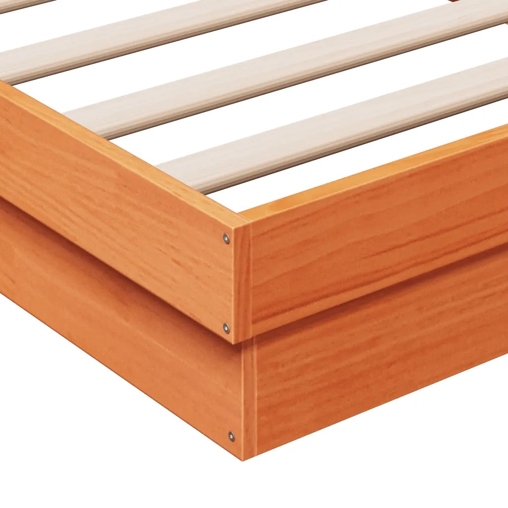 Giroletto LED Marrone Cera 140x190 cm in Legno Massello di Pino 844423