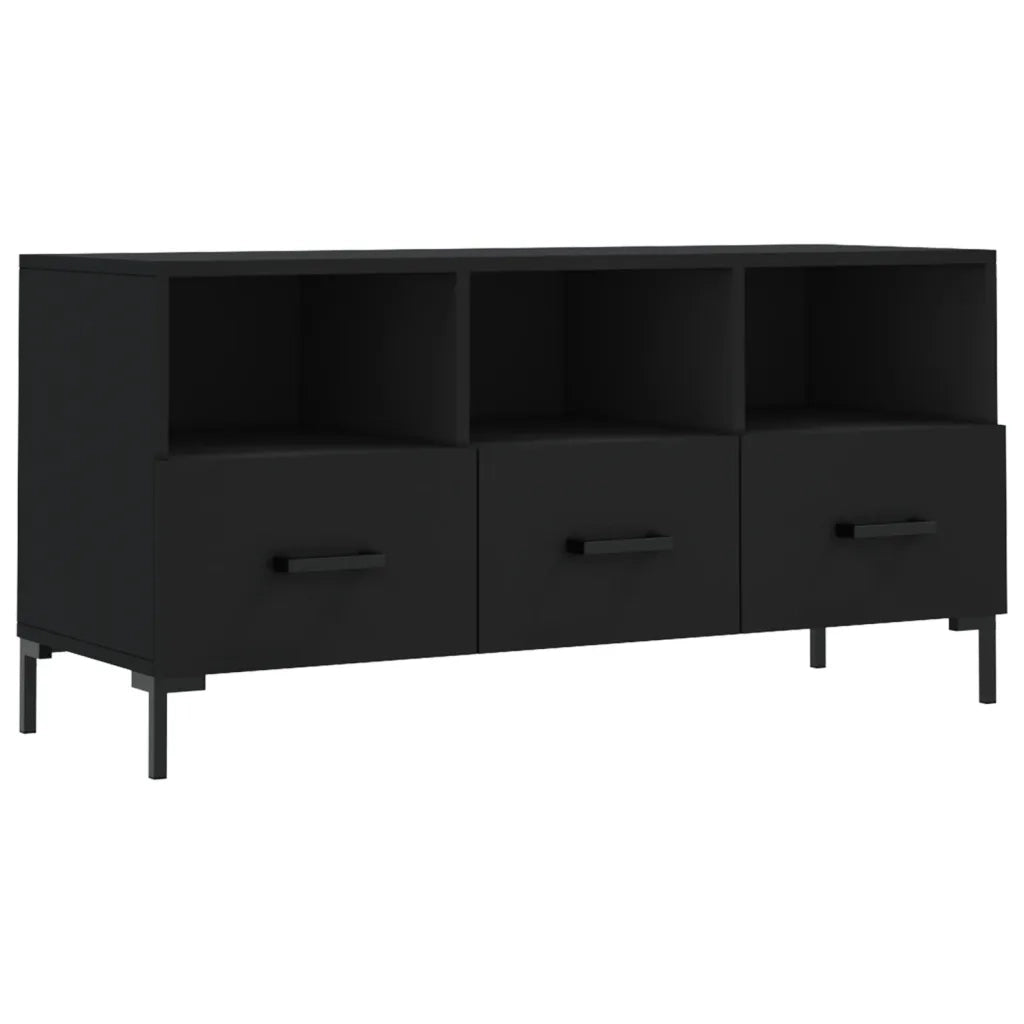 Mobile Porta TV Nero 102x36x50 cm in Legno Multistrato 829037