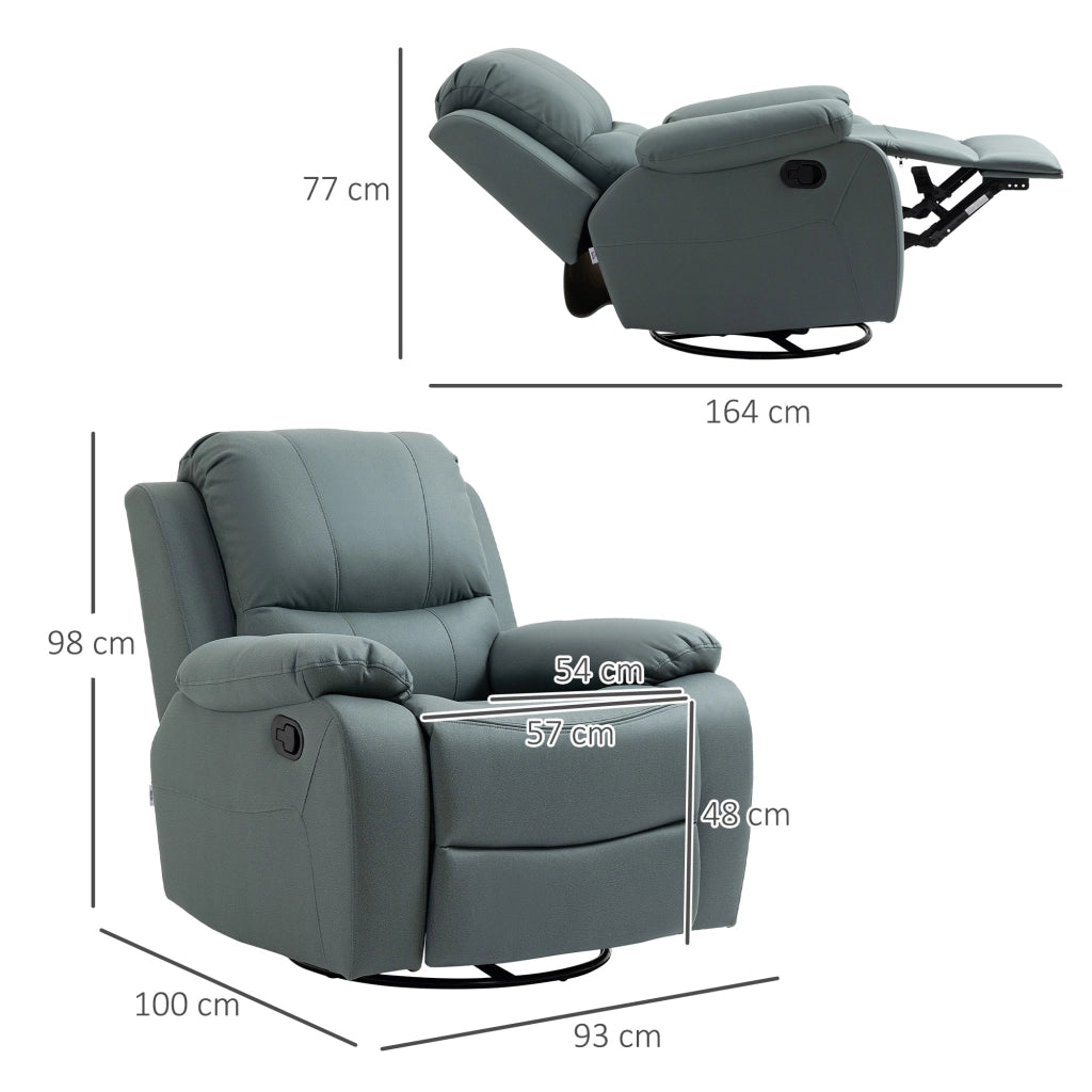 Poltrona relax girevole reclinabile ¨C zephmum ¨C verde 93x100x98