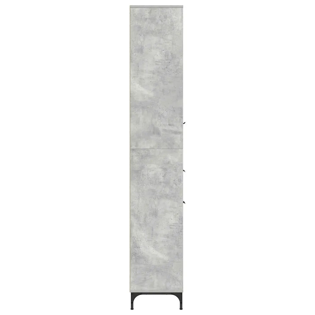Mobile da Bagno con cassetto Grigio cemento 31,5 x 33 x 190 cm