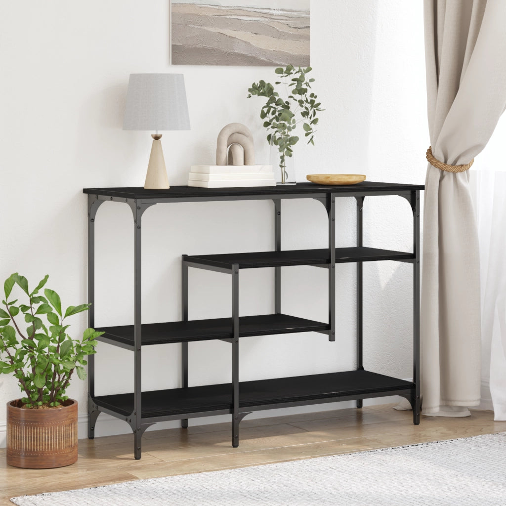 Tavolo Console con lo scaffale Rovere nero 100 x 35 x 75 cm 863561