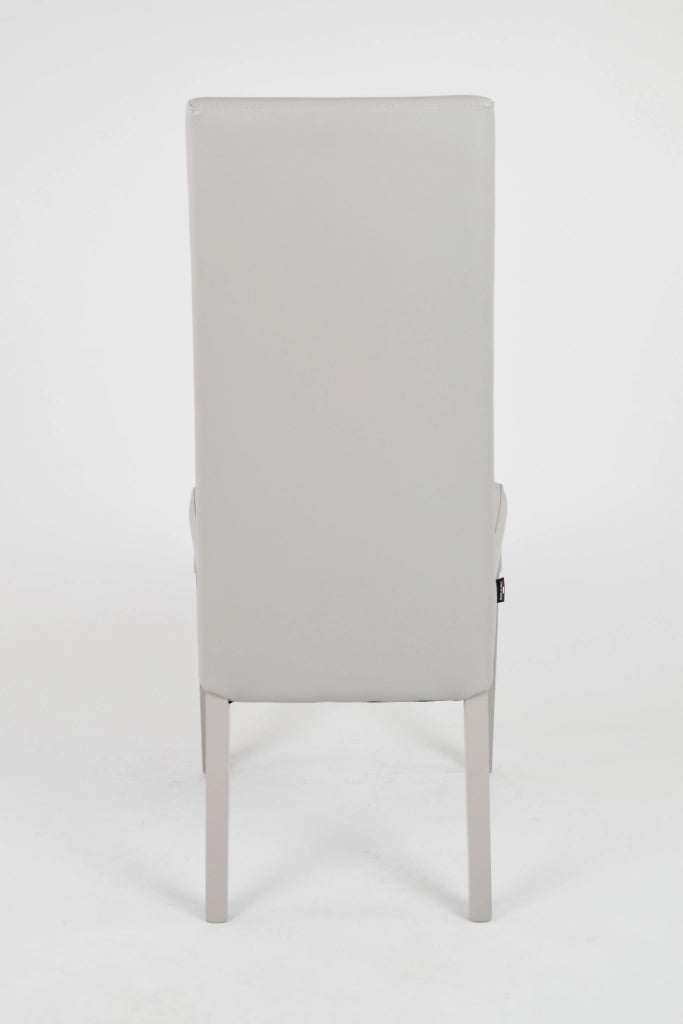 Set 4 sedie Luisa Tommychairs in faggio grigio chiaro, seduta e schienale imbottiti e rivestiti in pelle artificiale