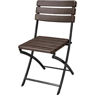 SEDIA WOOD DOMUS - HDPE MARRONE/ACCIAIO CM 55X46 H.CM 81- 2 pezzi