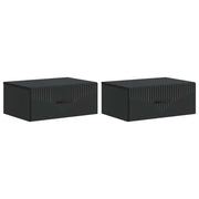 Mobiletto da notte a muro 2 pcs Nero 49 x 34,5 x 20 cm 898958