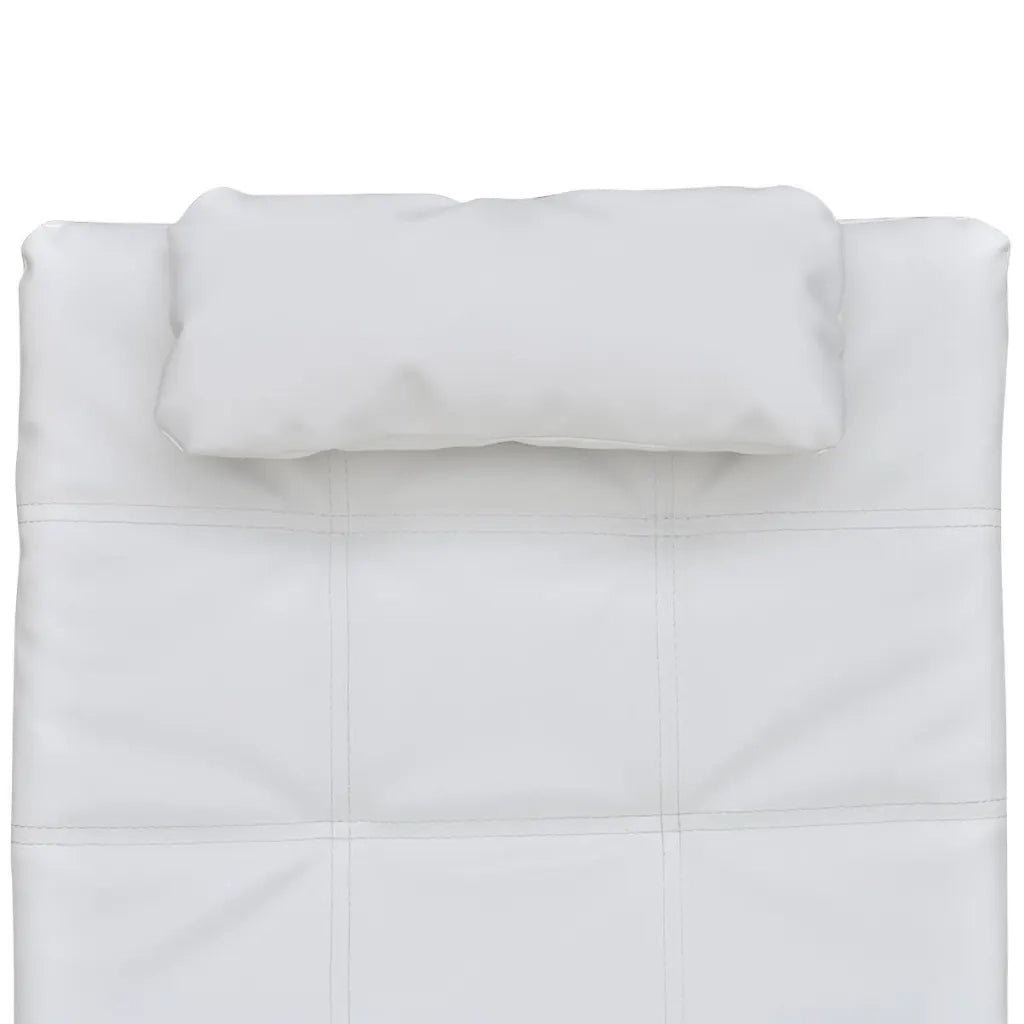 Sedia a Sdraio con Cuscino Bianca in Similpelle 242217