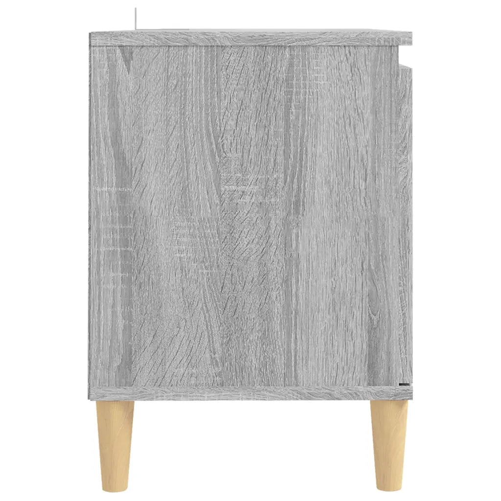 Mobile TV Gambe in Legno Massello Grigio Sonoma 103,5x35x50 cm 813159