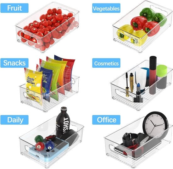 Organizzatore per frigorifero, set - camera di magazzino, snack, lattine, cucina, ALTA QUALITÀ MATERIALE, 6 pezzi