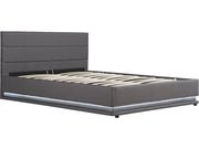 Letto LED con contenitore "Anastasia" - 180 x 200 - Grigio scuro
