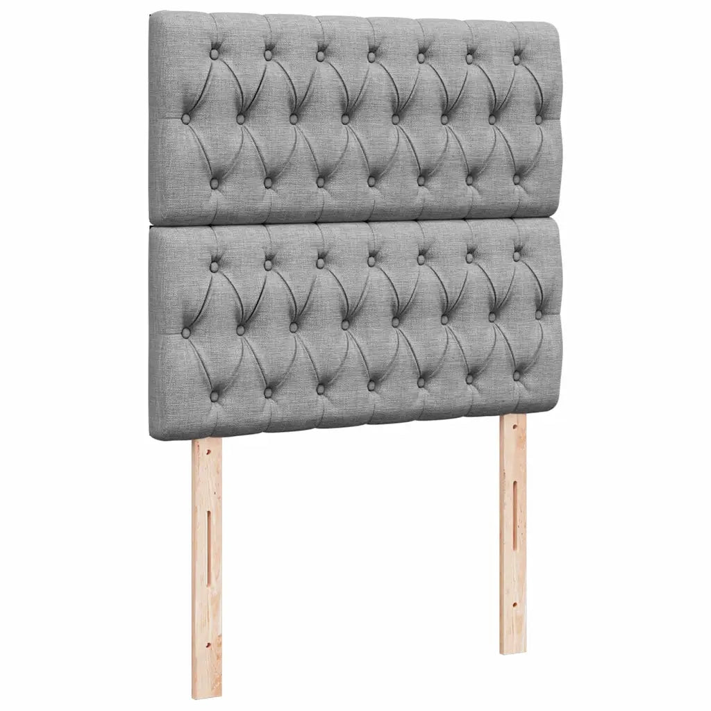 Giroletto a Molle con Materasso Grigio Chiaro 90x190 cm Tessuto