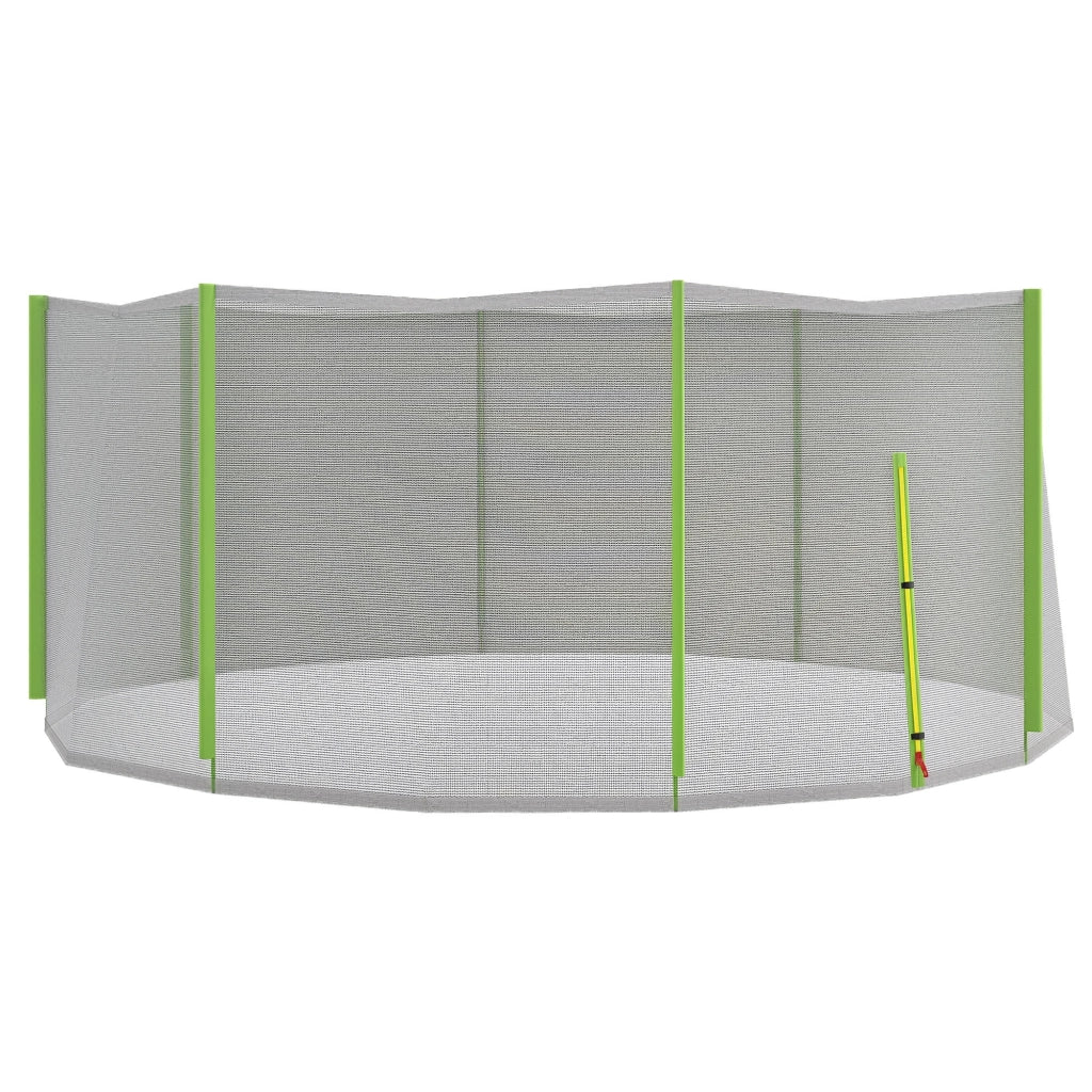 Rete di Protezione per Trampolino 8 Pali con Ingresso a Cerniera ¨C zephmum ¨C PE, Nero e Verde, ?366x180 cm