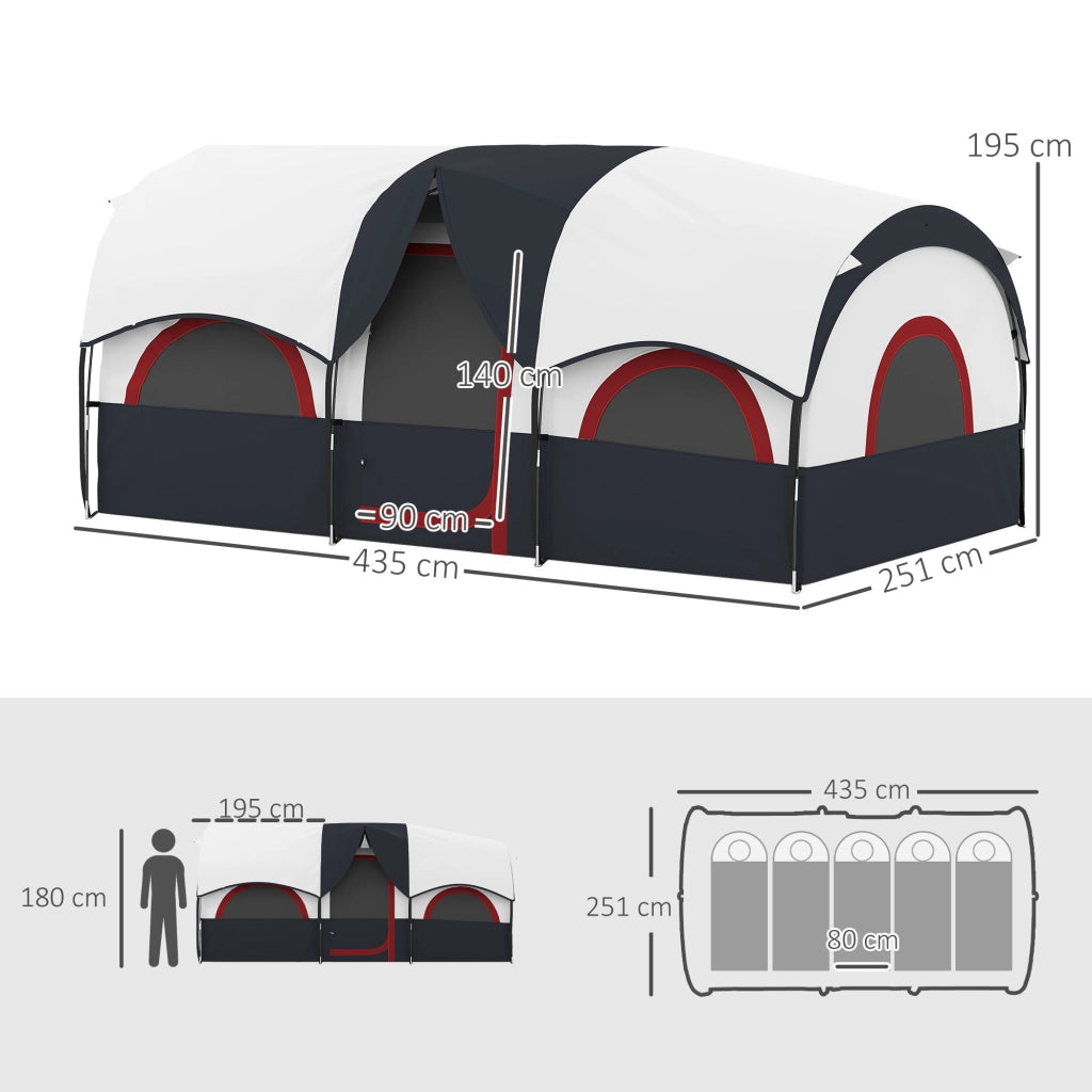 Tenda da campeggio 4 posti ¨C zephmum ¨C grigio e bianco 435x251x195 cm