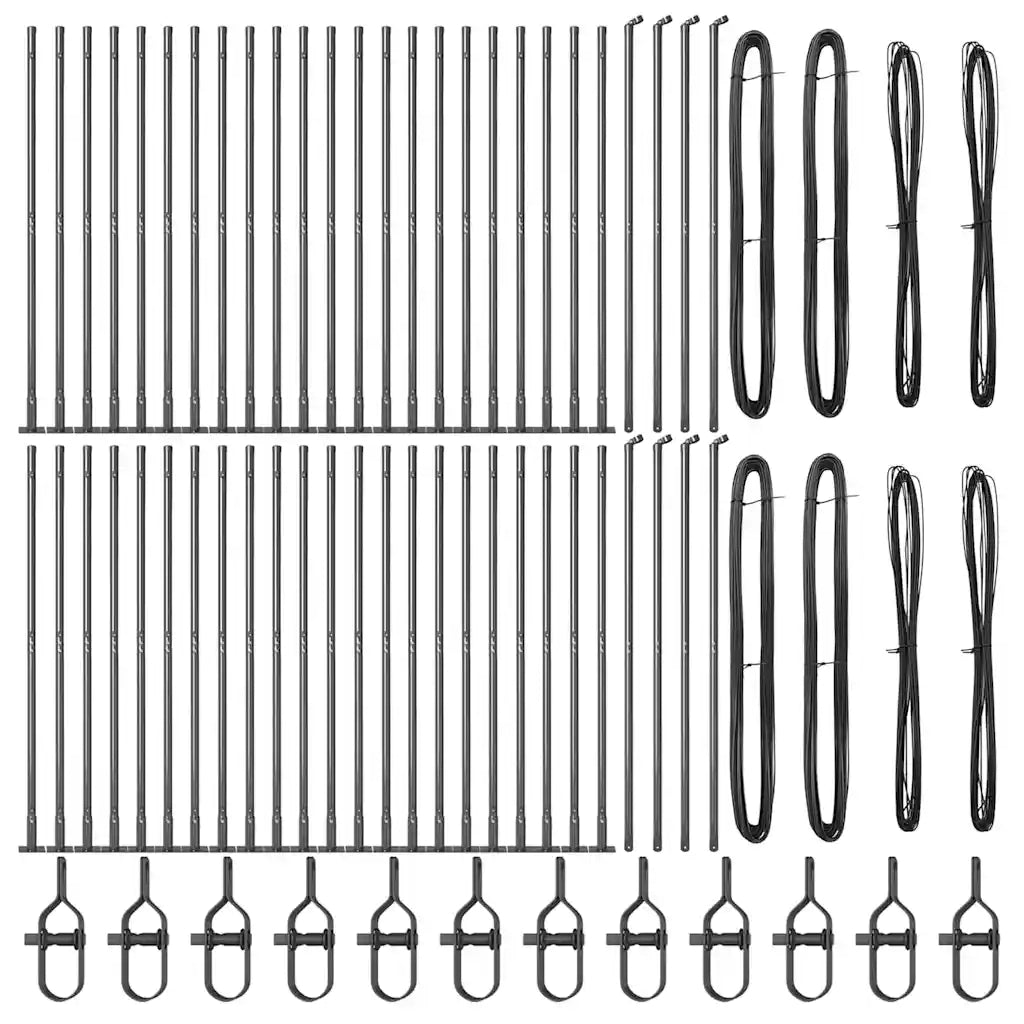 Palo della recinzione 52 pcs Grigio 3,2 x 3,2 x 150 cm 3350248