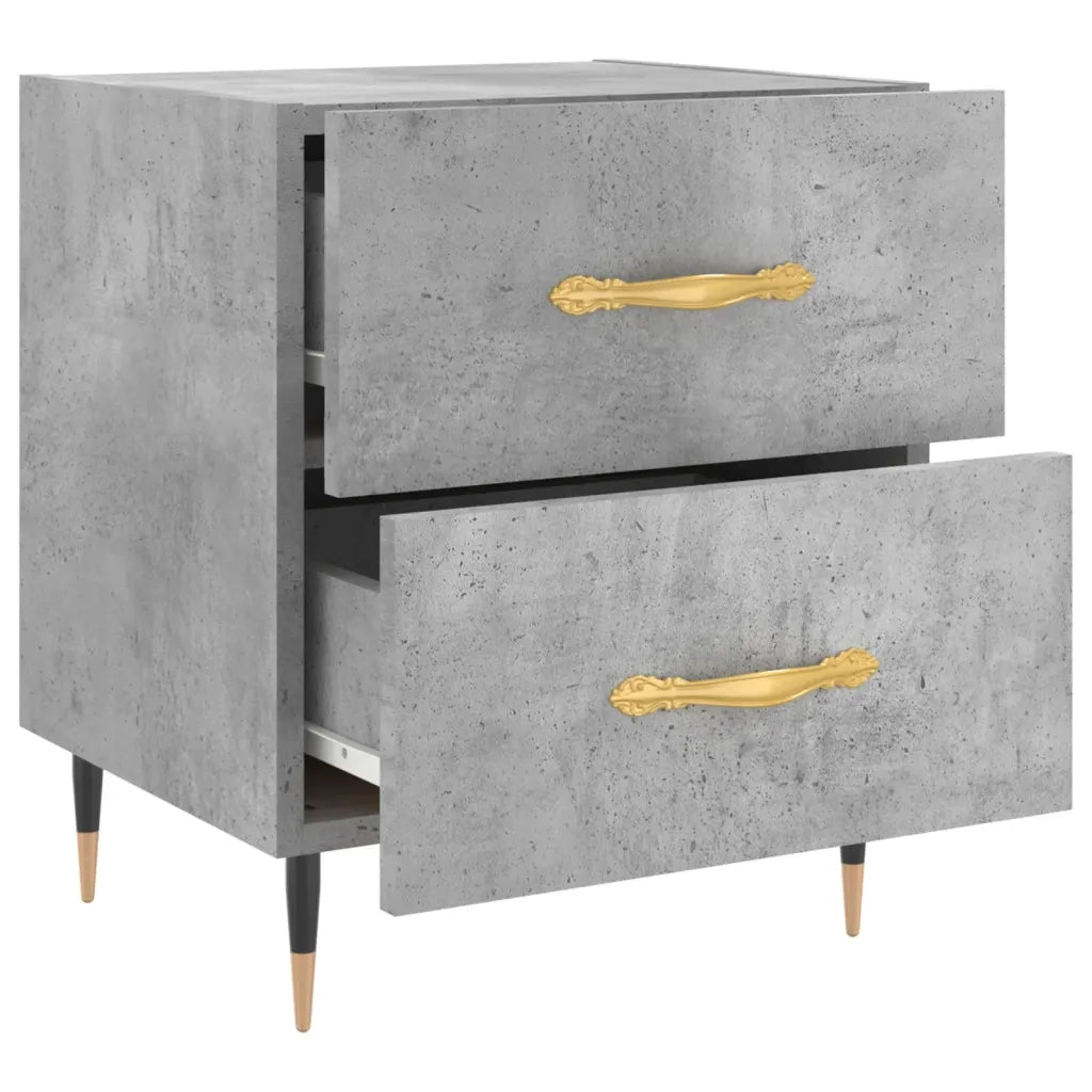 Comodino Grigio Cemento 40x35x47,5 cm in Legno Multistrato 827268