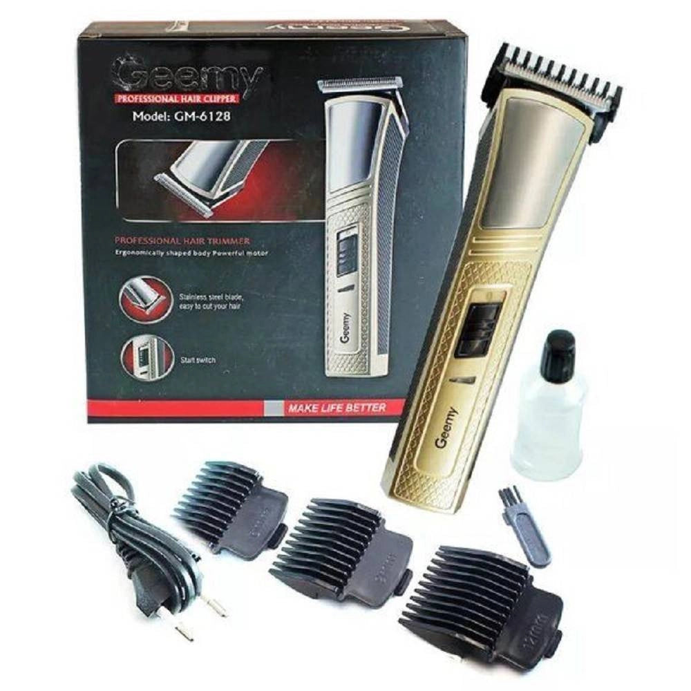 Trade Shop - Tagliacapelli Professionale Gm-6128 Trimmer Regolabarba Elettrico Ricaricabile -