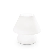 Lampada Da Scrivania-Ufficio Moderna Prato Vetro Bianco 1 Luce E27 Big