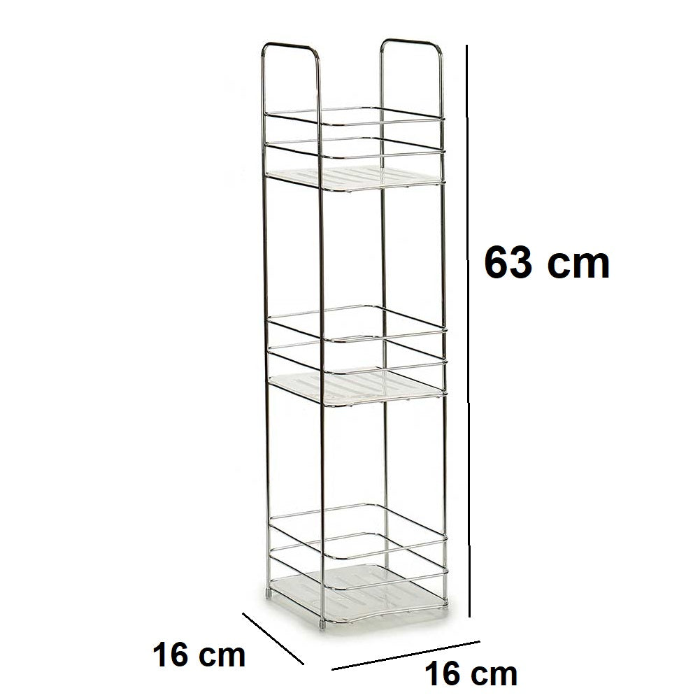 Scaffale da Bagno Porta Tutto in Acciaio 16x16 H 63cm Porta Accessori Doccia Vasca