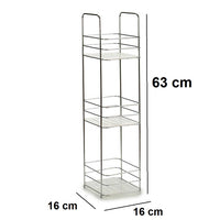 Scaffale da Bagno Porta Tutto in Acciaio 16x16 H 63cm Porta Accessori Doccia Vasca