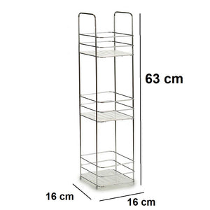 Scaffale da Bagno Porta Tutto in Acciaio 16x16 H 63cm Porta Accessori Doccia Vasca