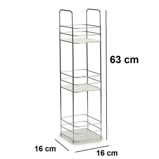 Scaffale da Bagno Porta Tutto in Acciaio 16x16 H 63cm Porta Accessori Doccia Vasca