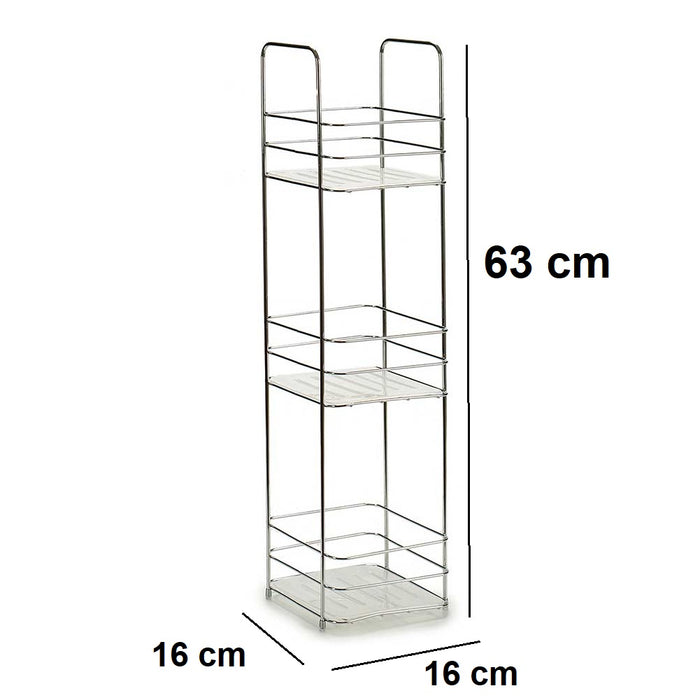 Scaffale da Bagno Porta Tutto in Acciaio 16x16 H 63cm Porta Accessori Doccia Vasca