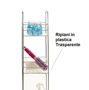 Scaffale da Bagno Porta Tutto in Acciaio 16x16 H 63cm Porta Accessori Doccia Vasca