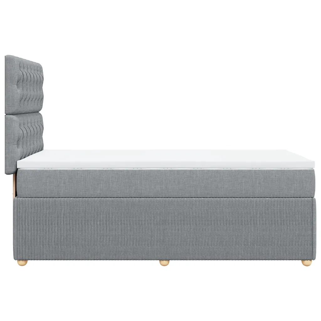 Giroletto a Molle con Materasso Grigio Chiaro 80x200 cm Tessuto