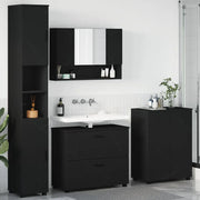 vidaXL Set di mobili per il bagno 4 pcs Nero 30 x 35 x 192 cm