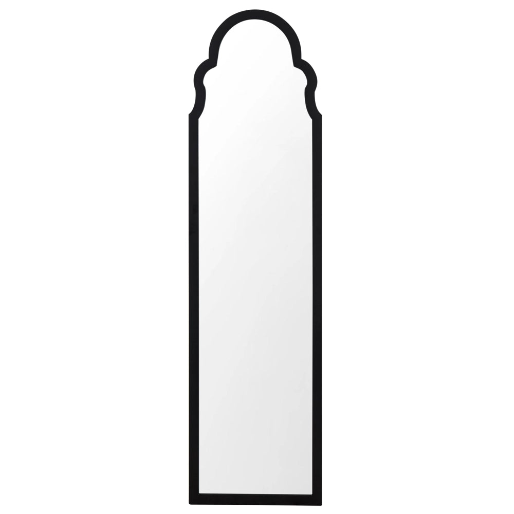 Specchio da terra in vetro MDF nero 40 x 150 cm con supporto cornice decorativa design moderno