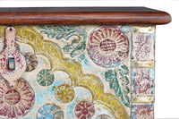 Casssapanca in massello di mango intagliato