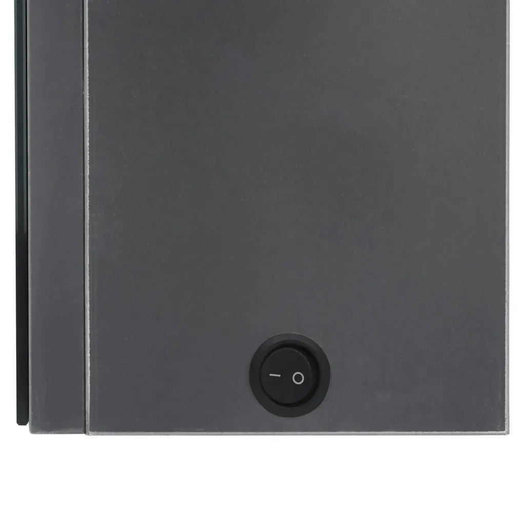 Armadietto Bagno con Specchio e LED-Mobile bagno con specchio Grigio Lucido 62x14x60 cm
