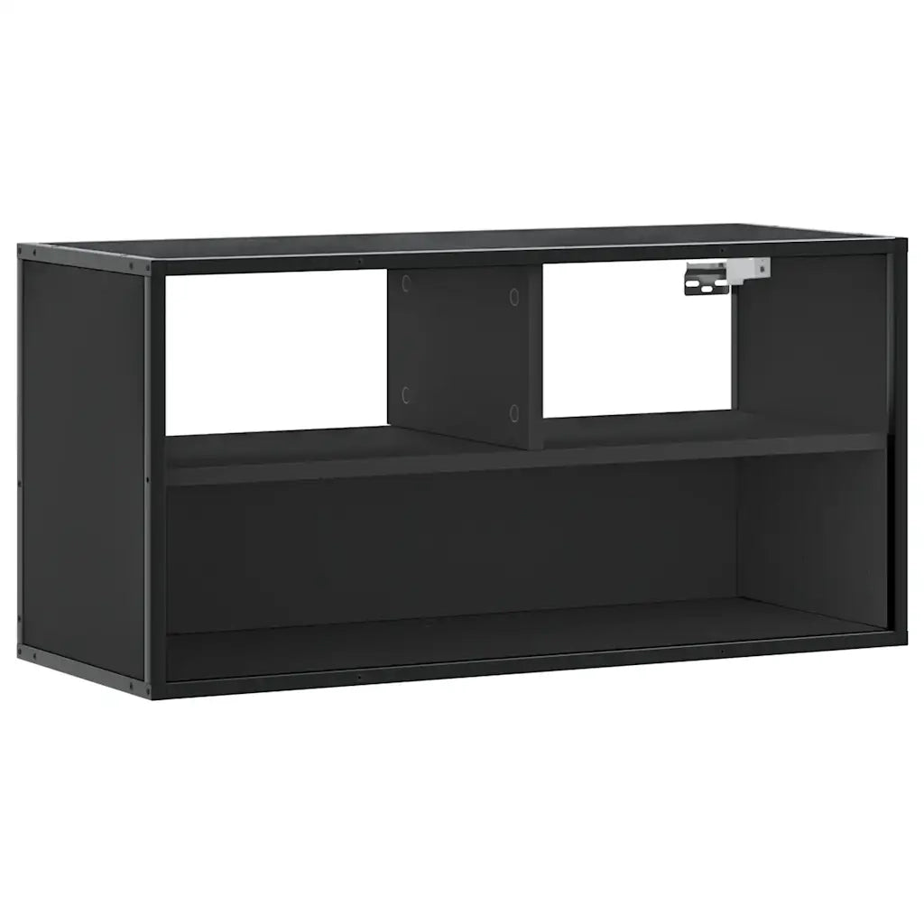 Mobile TV | Armadietto TV | Mobile Porta TV Nero 80x31x39,5 cm in Truciolato e Metallo