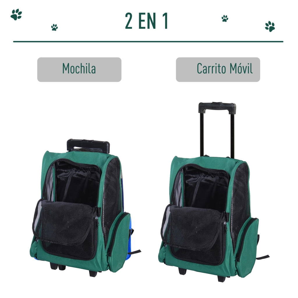 Trasportino 2 in 1 per Mascote ¨C Zephmum ¨C Verde 42x25x55 cm