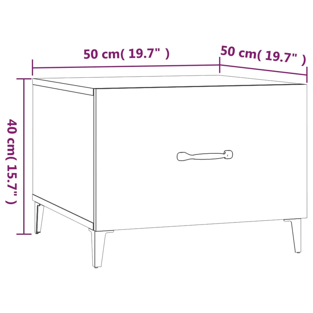2 pz Tavolini da salotto | Tavolino da caff¨¨ | Tavolino da Soggiorno Gambe in Metallo Rovere Fumo 50x50x40cm