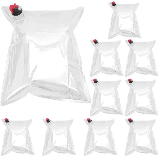Borsa di Stoccaggio per Vino 10 Unità - Contenitori per Bevande 5 Litri - Borse Riciclabili - Borse per Liquidi - Borse in Metallo - Utilizzo Pratico - Contenitore per Bevande
