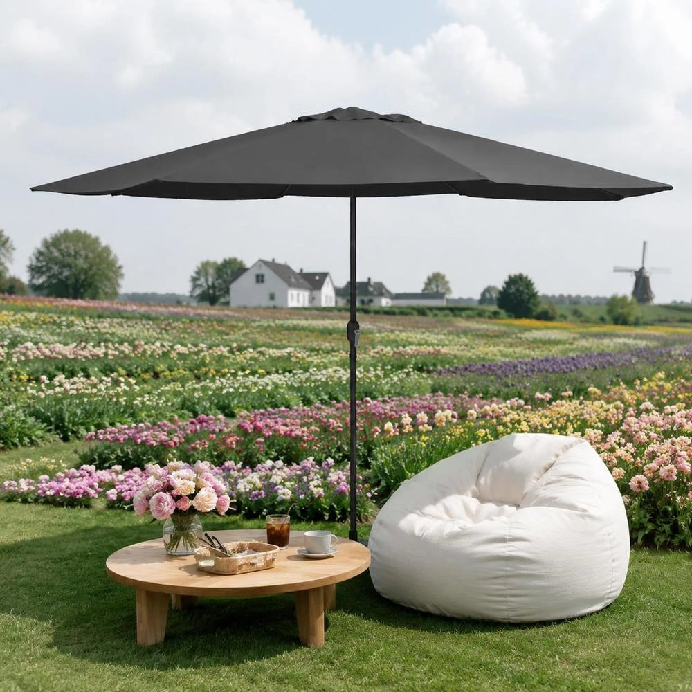 Parasol With Metal Pole 390 Cm Anthracite