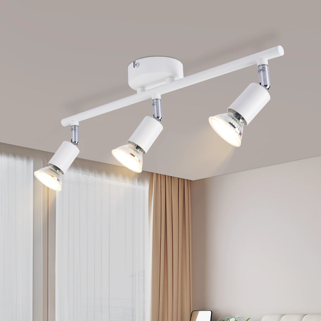 ZMH Lampada da soffitto faretto orientabile 330° bianco moderno GU10 per camera letto soggiorno interno