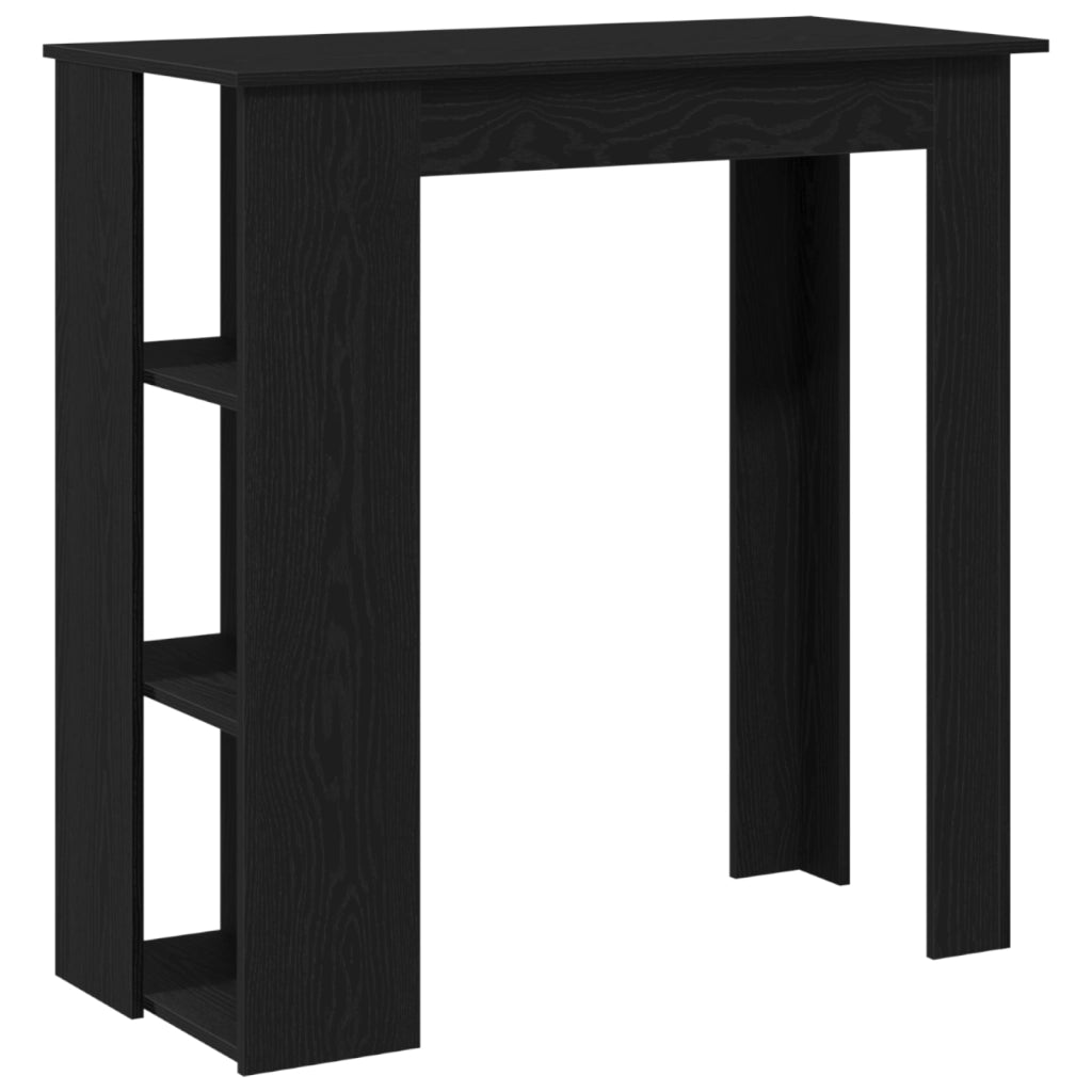 Tavolo da Bar con Ripiano - Rovere Nero, 102x50x103.5 cm, Realizzato in Legno Ingegnerizzato