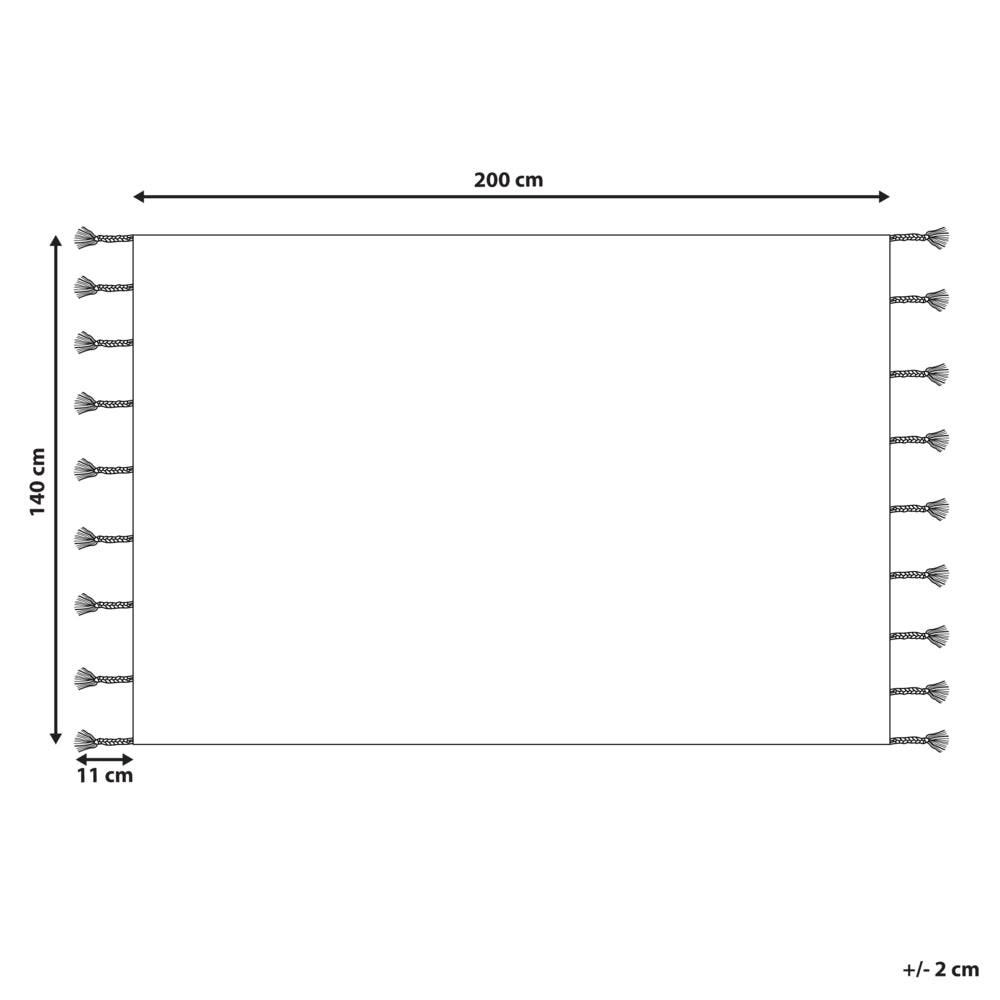 Tappeto multicolore 140 x 200 cm cotone disegno geometrico soggiorno camera da letto