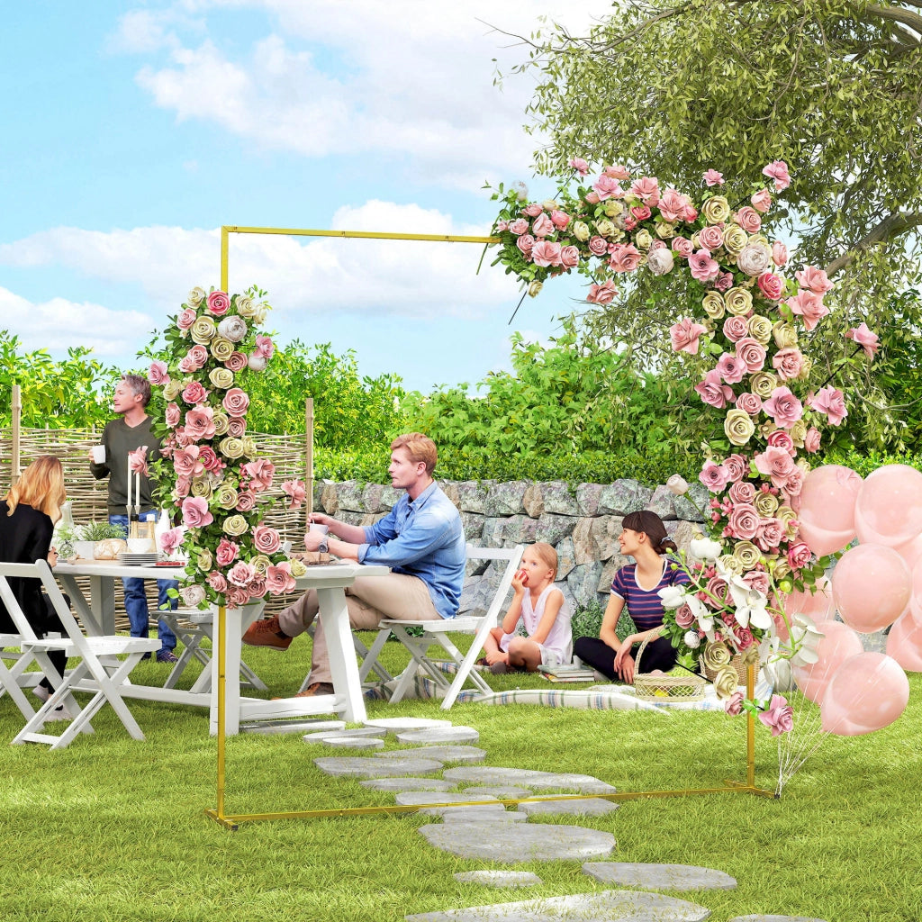 Arco per Rose in Metallo ¨C Zephmum ¨C Dorato 200x40x200 cm