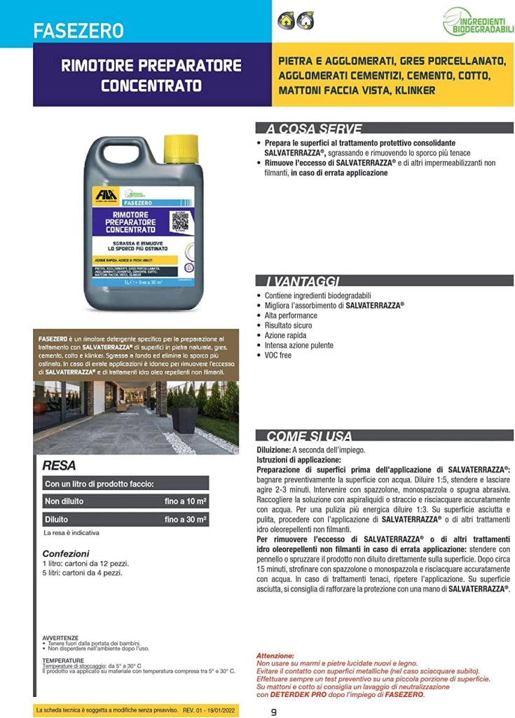 Fila Fase Zero Lt.5 Rimotore Preparatore Concentrato