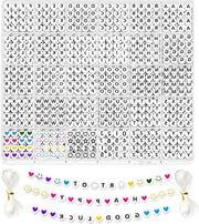 1500 pezzi di lettere in vetro bianco 7mm A-Z per bracciali - Kit per la creazione di bracciali DIY