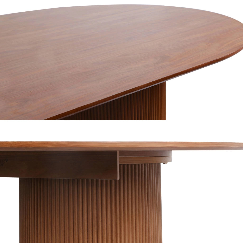 Tavolo da pranzo con effetto legno de 4-6 posti a sedere, 180cm, noce
