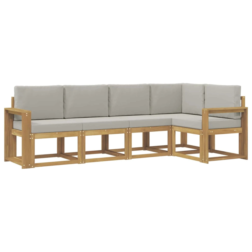 Set di divani da esterno 5 pcs Bianco e Grigio Chiaro 3387635