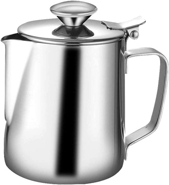 Barista per Caffè - Accessorio per Crema - Argento - 350 ml - Adatto per Cappuccino e Latte